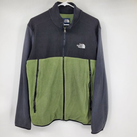 The North Face Green and Black Men's Fleece Zip Up Men's Lightweight Jacket Larg - Picture 1 of 9